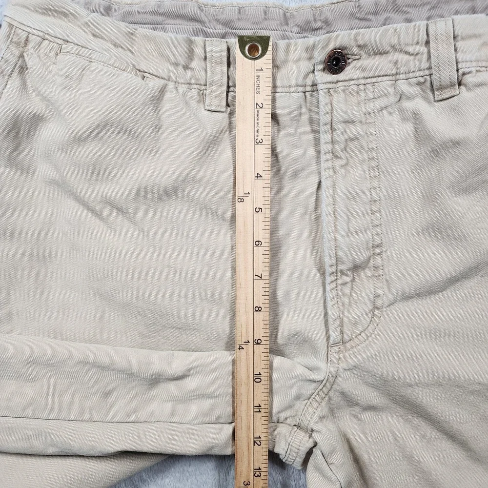 VINTAGE LL Bean Pants Mens 42x34 (Fits 38x32) Beige Flannel‎ Lined Chino Winter